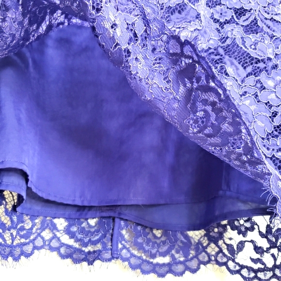 Loft Purple Lace Sheath Dress Scalloped Hem - Picture 10 of 11